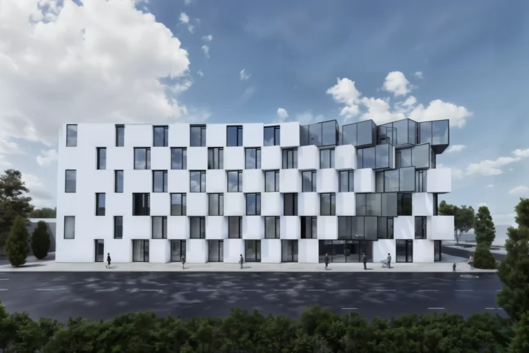 Exterior view of Bayview luxury residential building featuring modern architecture, spacious layouts, and elegant finishes.