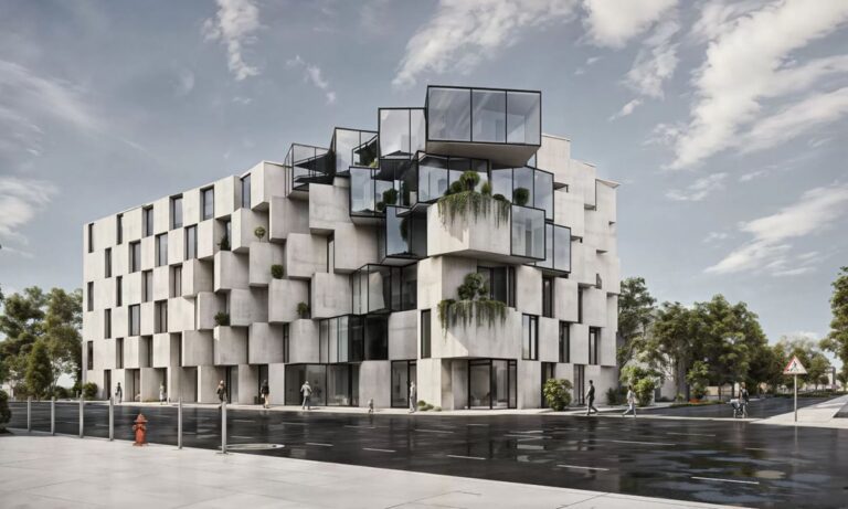 Overview of Exterior for luxury residential building featuring modern architecture, spacious layouts, and elegant finishes.